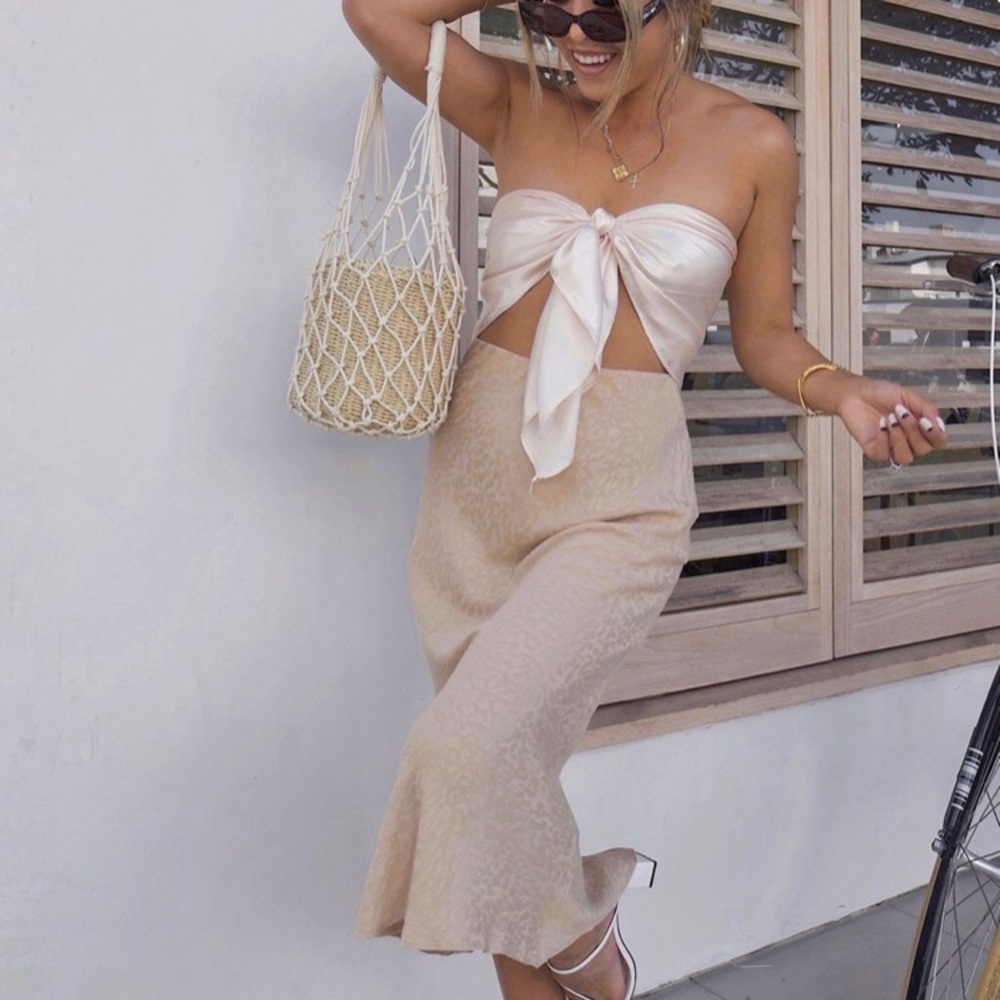 12th Tribe About Time Natural Midi Skirt